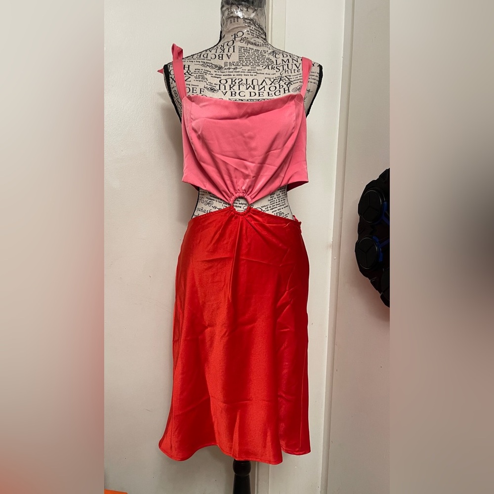 Lush Vivica Colorblock Slip Mini Dress. - Picture 3 of 4